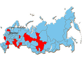 "Кризисные регионы" России. Изображение: http://www.internevod.com