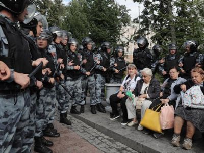 Акция на Бульварном кольце Москвы 3 августа. Фото: Андрей Любимов / РБК