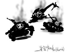 Zло буден наказано. Карикатура А.Петренко: t.me/PetrenkoAndryi